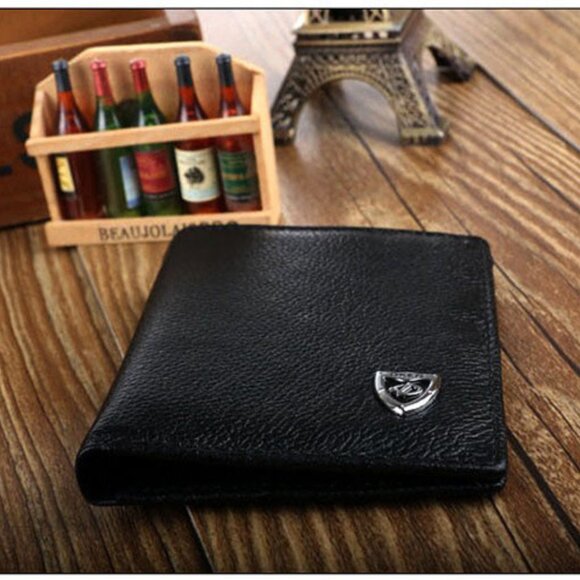 New Men's Leather Bifold ID Credit Card Holder Mini Wallet Thin Purse Billfold - Picture 2 of 7